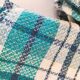 Set of 12 vintage checkered napkins – Red and turquoise