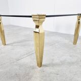 Brass and glass coffee table, 1970s