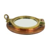 Heavy authentic copper porthole mirror nautical shipping 32cm