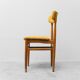 Pair of vintage chairs in wood and yellow fabric, 1960s modernism