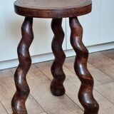 Carved wooden stool