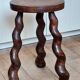 Carved wooden stool