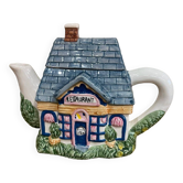 multi-colored teapot, slip style
