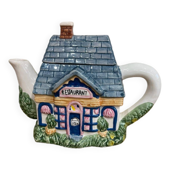 multi-colored teapot, slip style