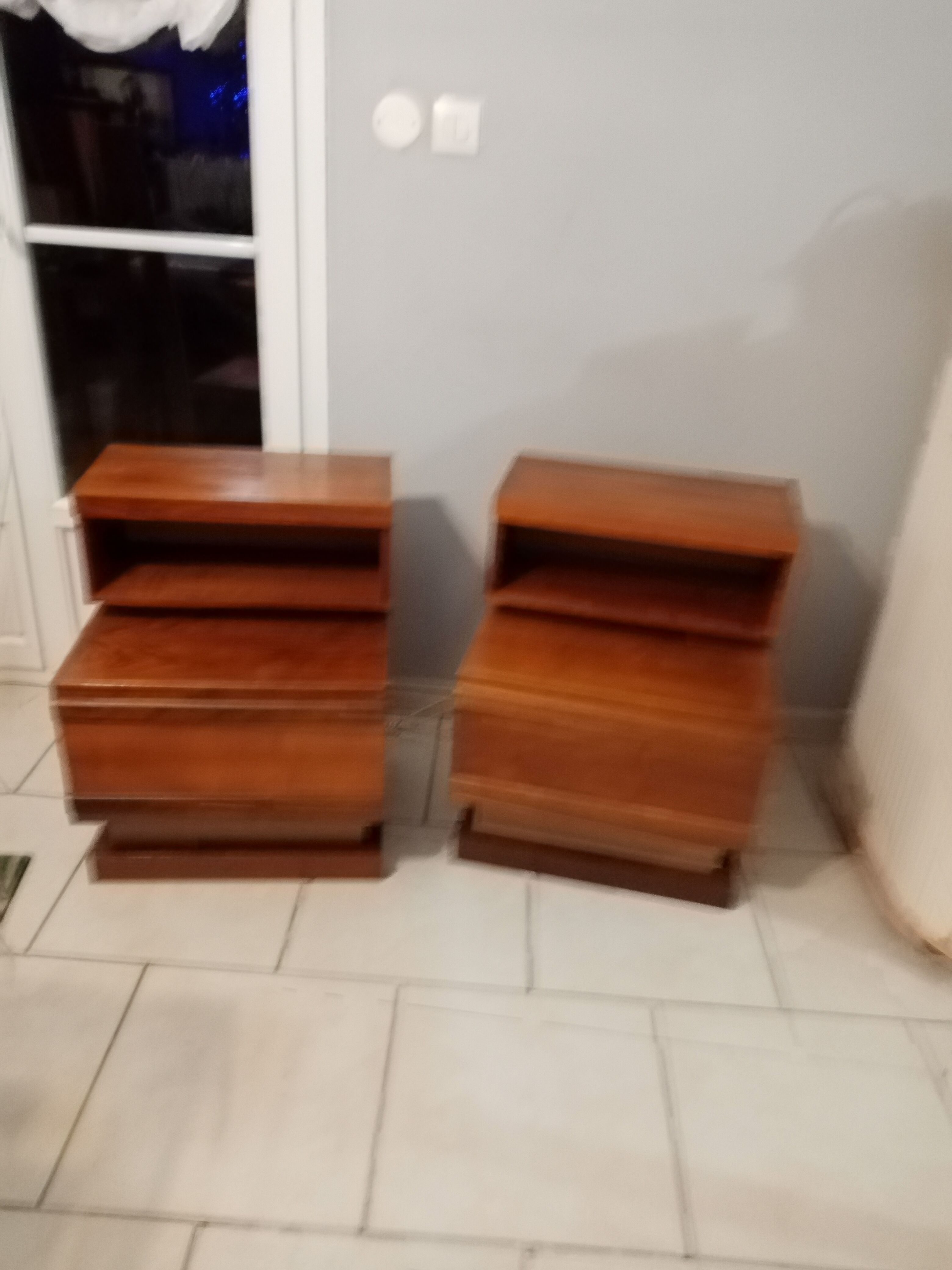 Pair bedside Scandinavian vintage teak year 70 SIMAT DUBINSKI