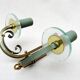Pair of art deco lacquered metal, brass and glass wall lights