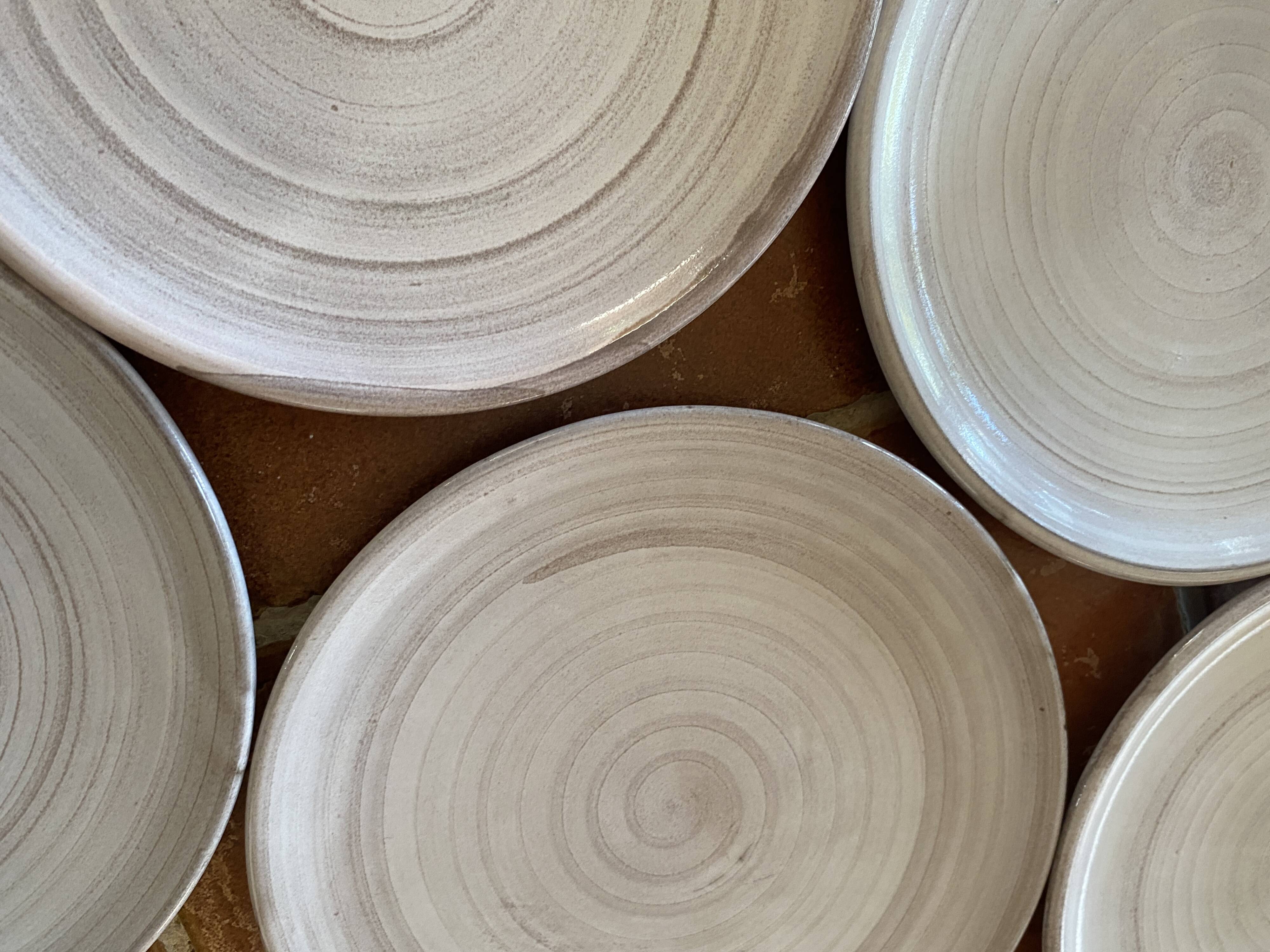 6 glazed terracotta plates 22 cm