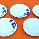 5 assiettes porcelaine à décor floral