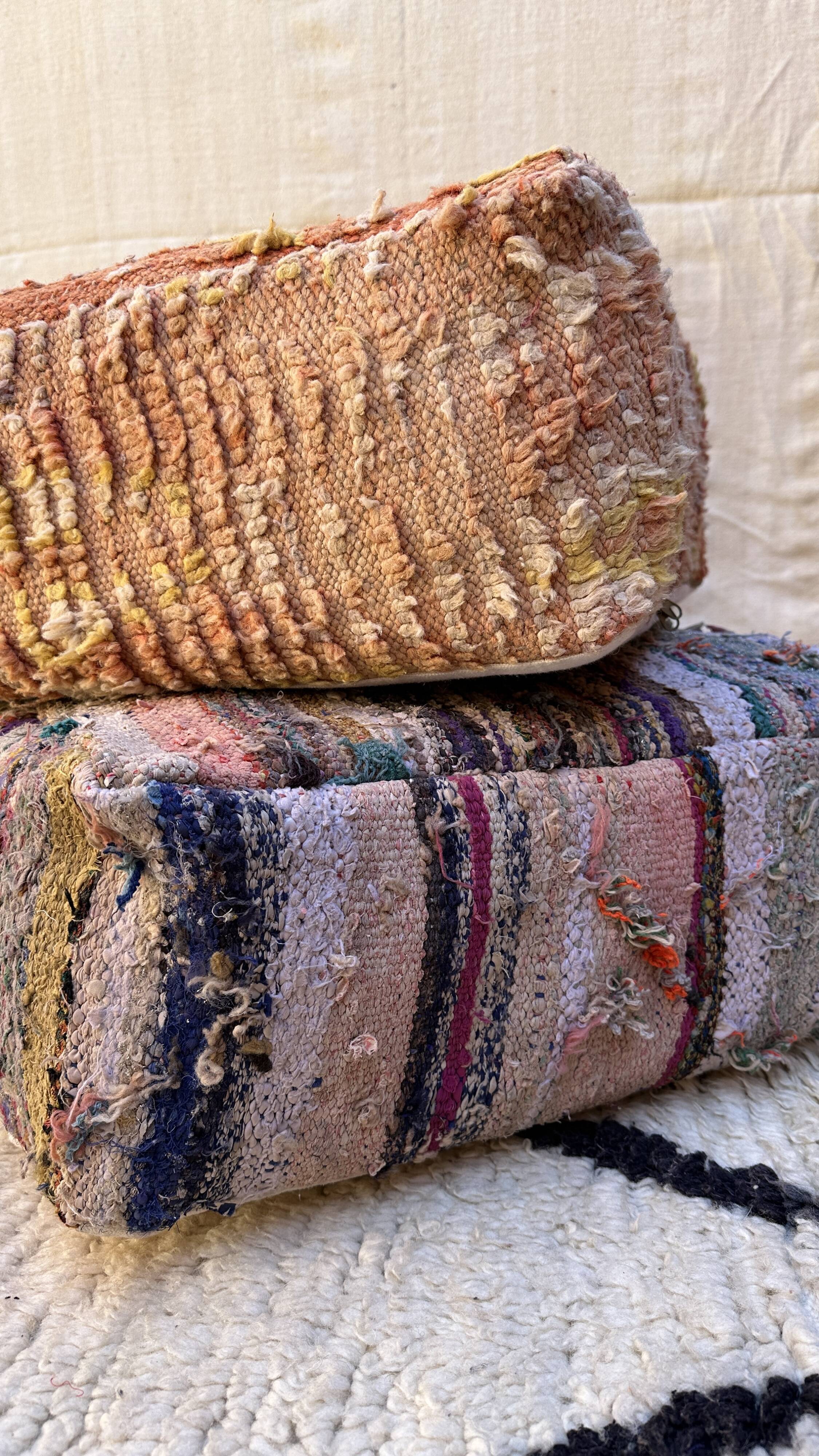 Pair of Moroccan poufs