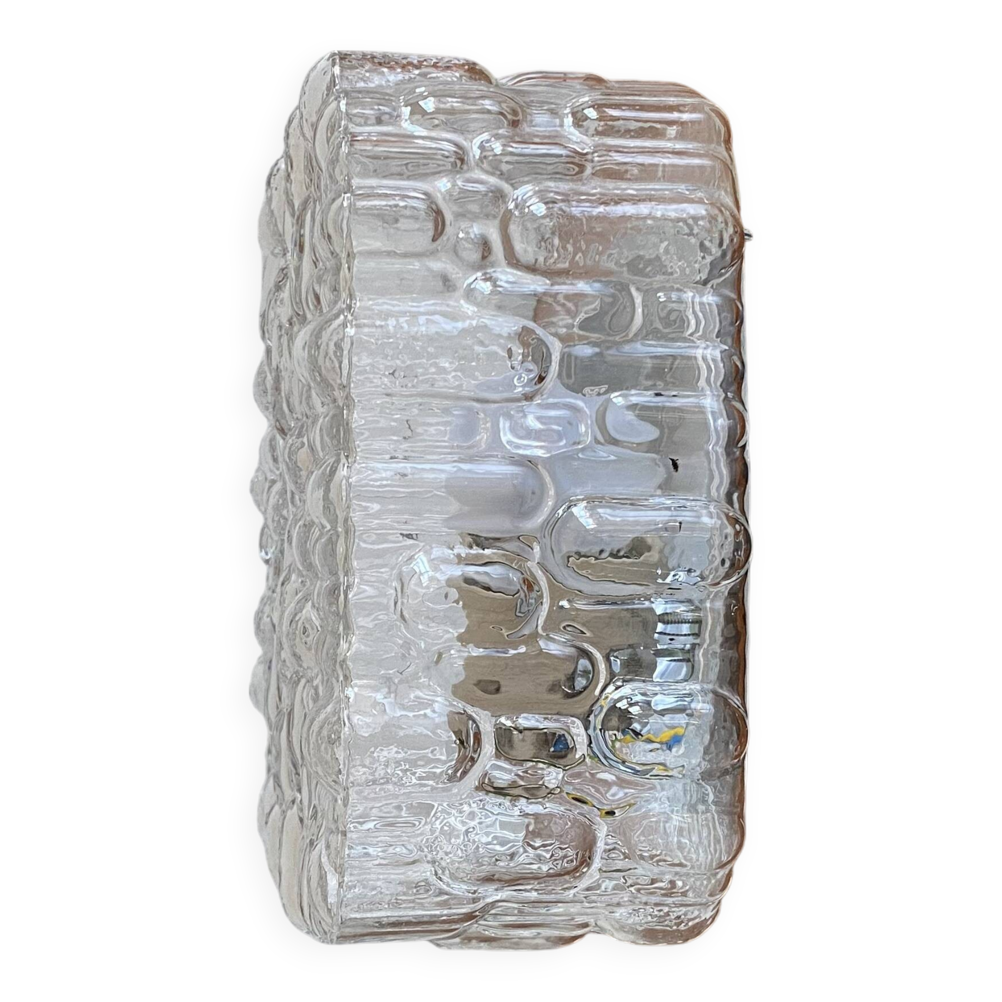 Small minimalist glass wall light ceiling lamp 1970 1980