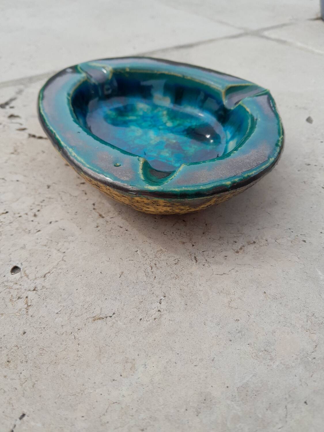 Vintage ashtray in enamelled ceramic numbered