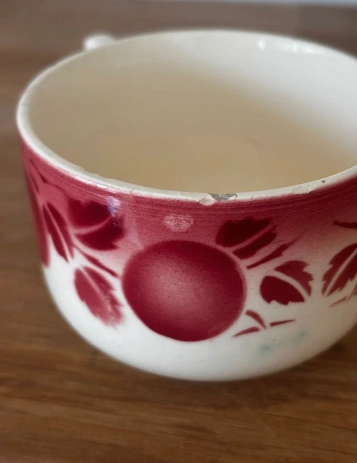 5 tasses anciennes Badonviller fruits