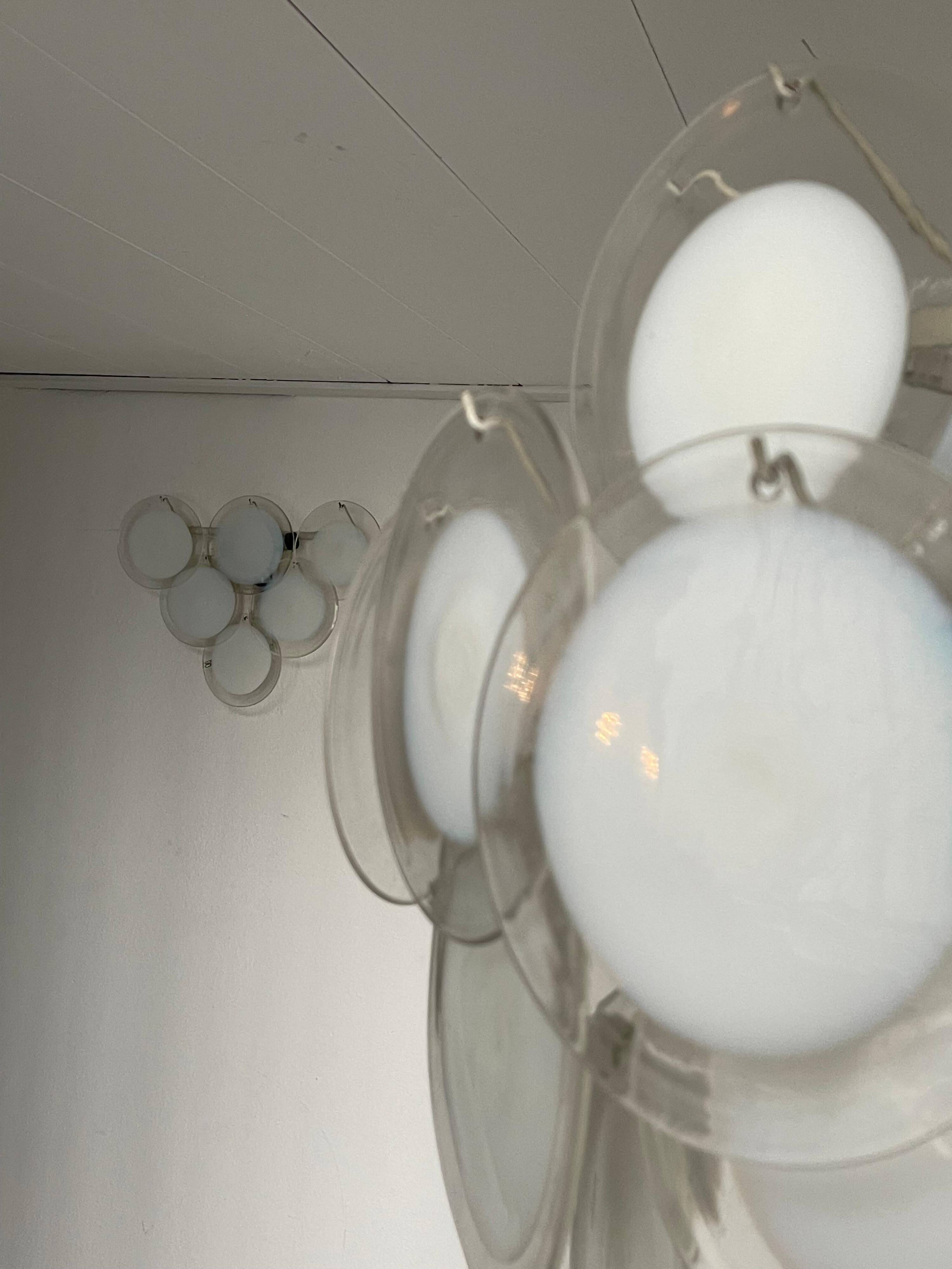 Vintage 1960s Murano Chandelier, Big Size, Dining Room Decorative Lamp, Vistosi