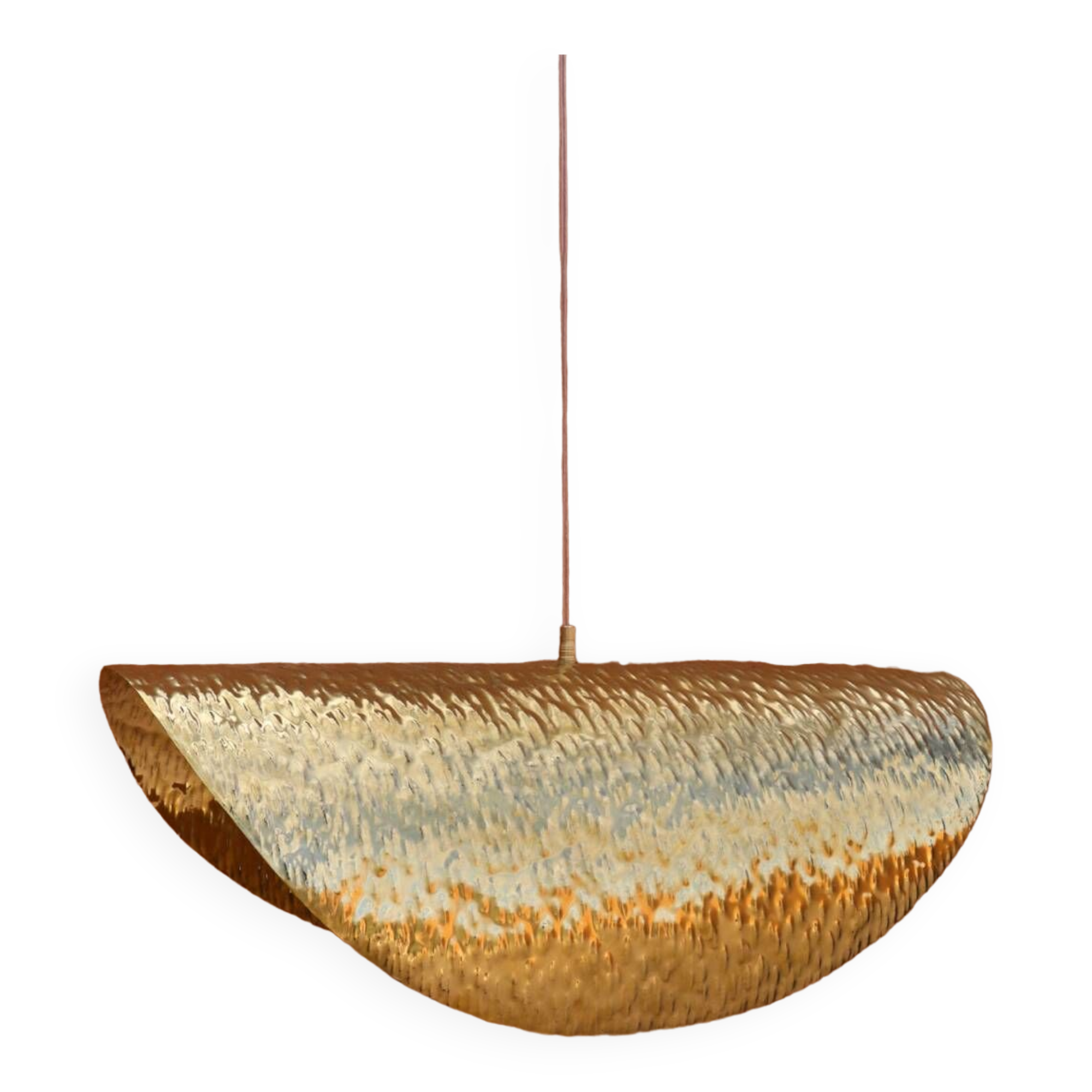 Handmade lotus-shaped brass pendant light