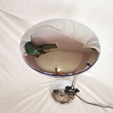 Adjustable chrome metal UFO lamp, space age, UFO, Aluminor, France, 1980.