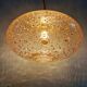 Large vintage glass pendant light, with gold inclusions, 1970.