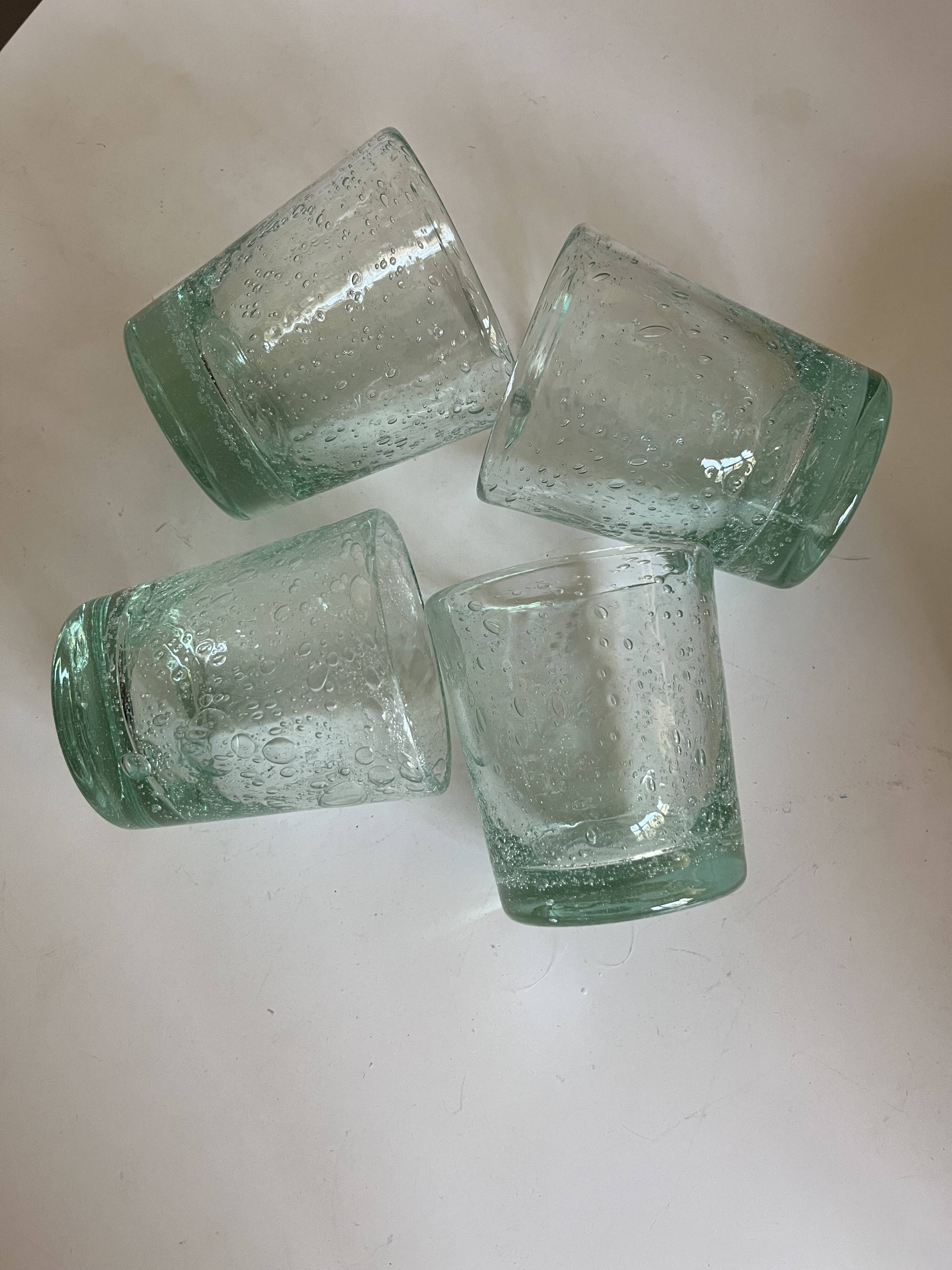 Set of 4 Biot XXL 1960 green Aqua tumblers.
