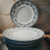 6 old plates in earthenware model Versailles