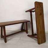 Paire de bancs de ferme