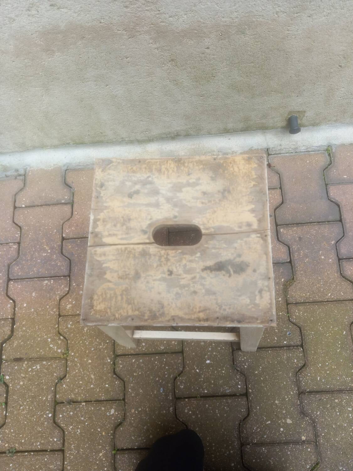 Vintage wooden workshop stool