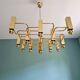 Geometric brass chandelier, design G. Sciolari, Boulanger, 1970