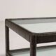 Antique wicker coffee table with double glass top, 20th century