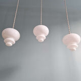 Scandinavian trio of suspensions in white opaline, 1960s