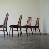 Suite de 4 chaises en teck par Niels Koefoed modèle Eva