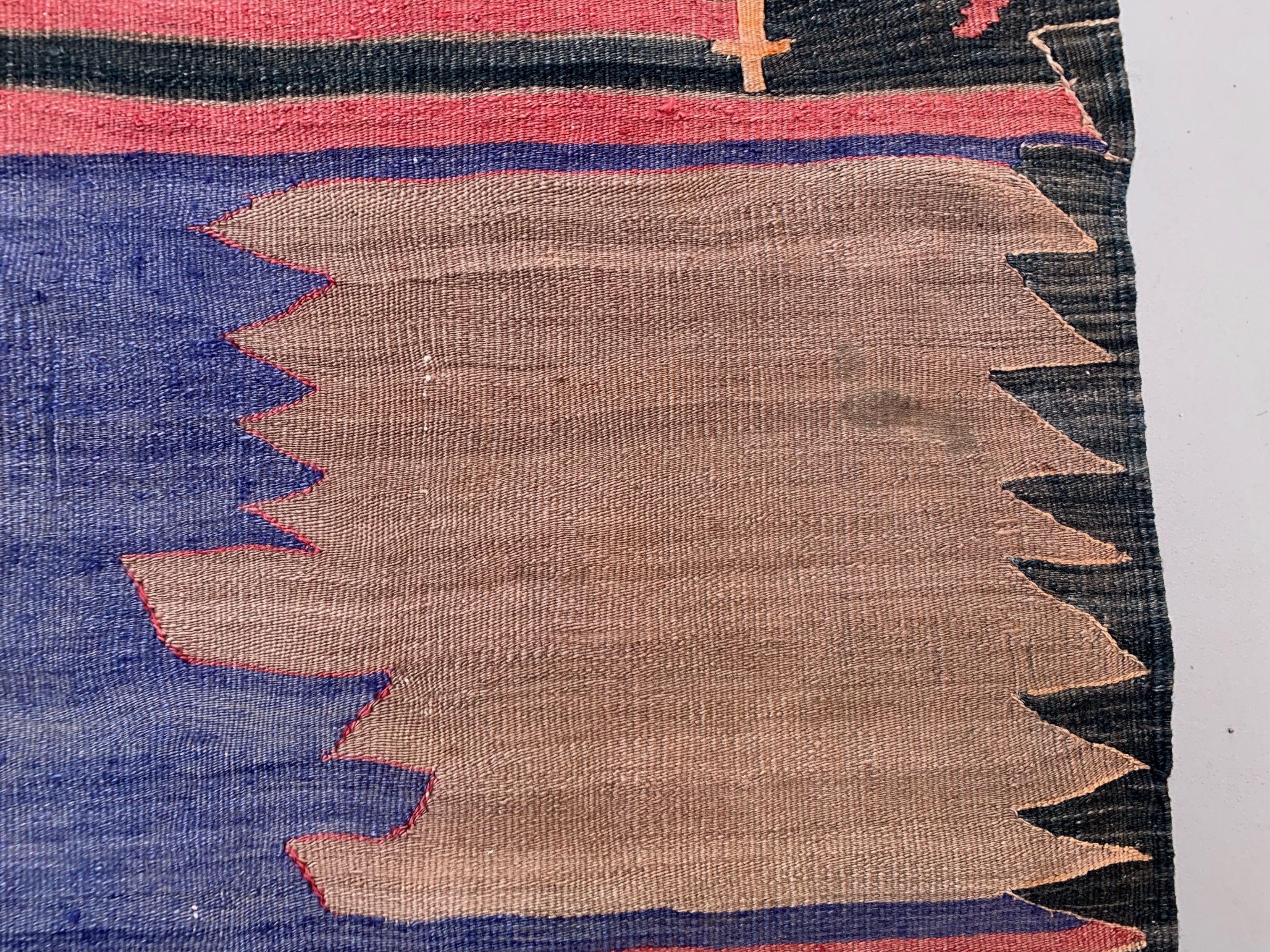 Medium Vintage Turkish Kilim Rug 140x111 cm Wool Kelim