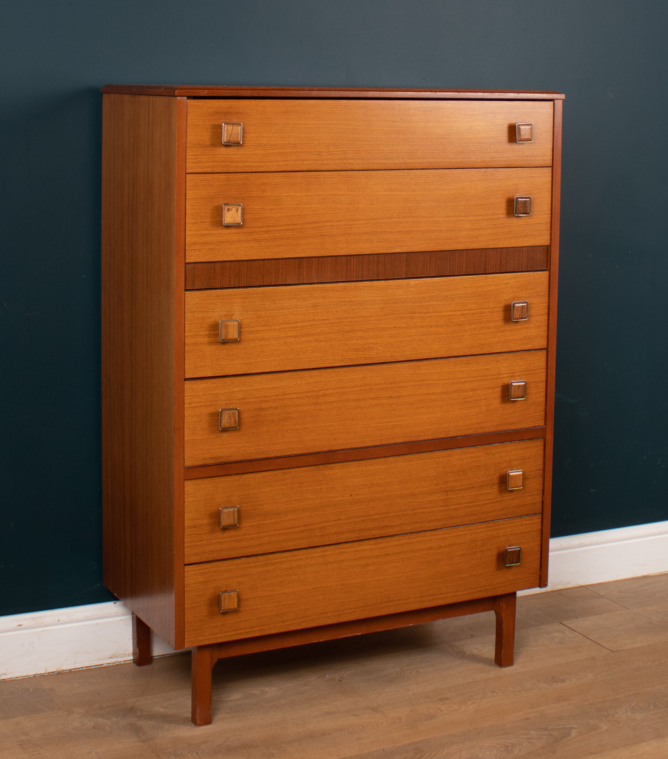 Retro 1960s teak & afromosia tall chest of drawers by homeworthy