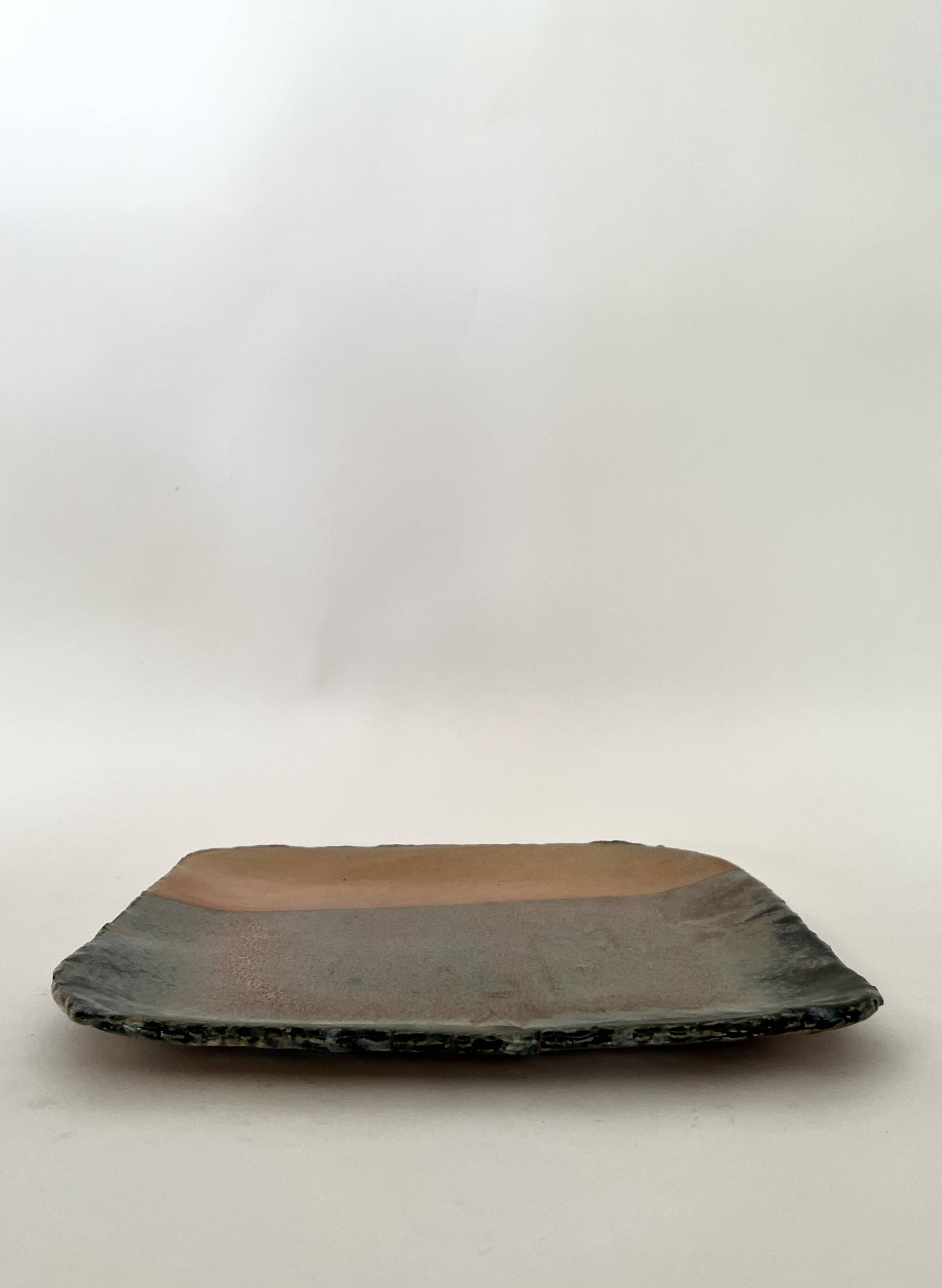 large enamelled ceramic pocket emptier signed Claude Champy, France