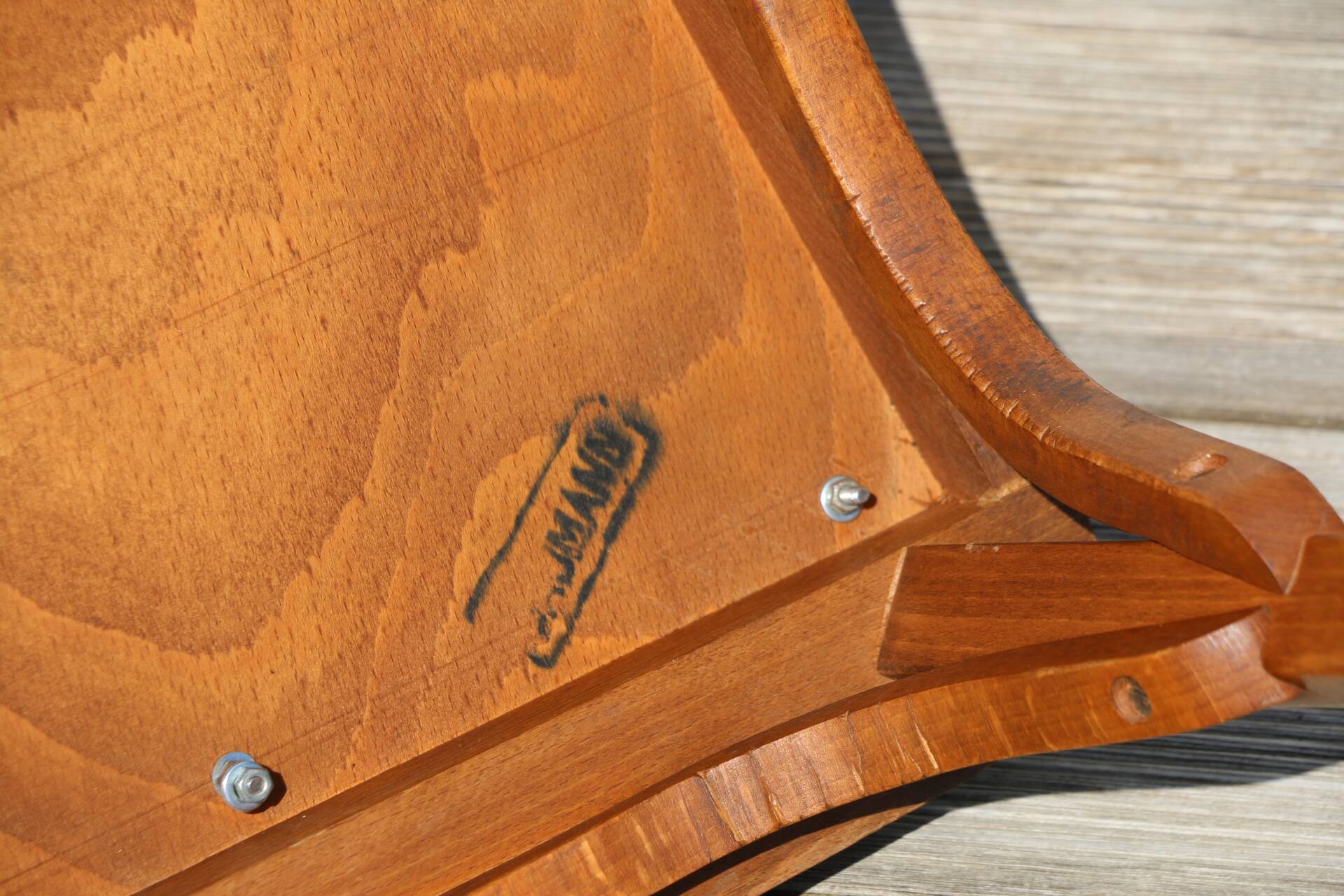 4 baumann n°12 black leatherette chairs, medium beech