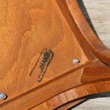 4 baumann n°12 black leatherette chairs, medium beech