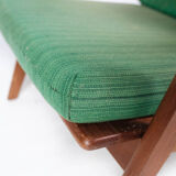 Easy chair in teak and with green upholstery of Danish design, 1960s