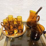 Amber Glass Sangria Cups