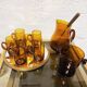 Amber Glass Sangria Cups