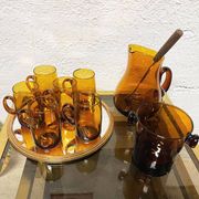 Tasses à sangria en verre ambré