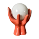 Hand lamp in ceramic color coral electrified to new