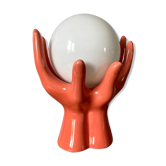 Lampe main en céramique couleur corail électrifiée à neuf