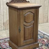 English bedside table in blond mahogany early 20th century - L=45.5cm H=85cm D=37.5cm
