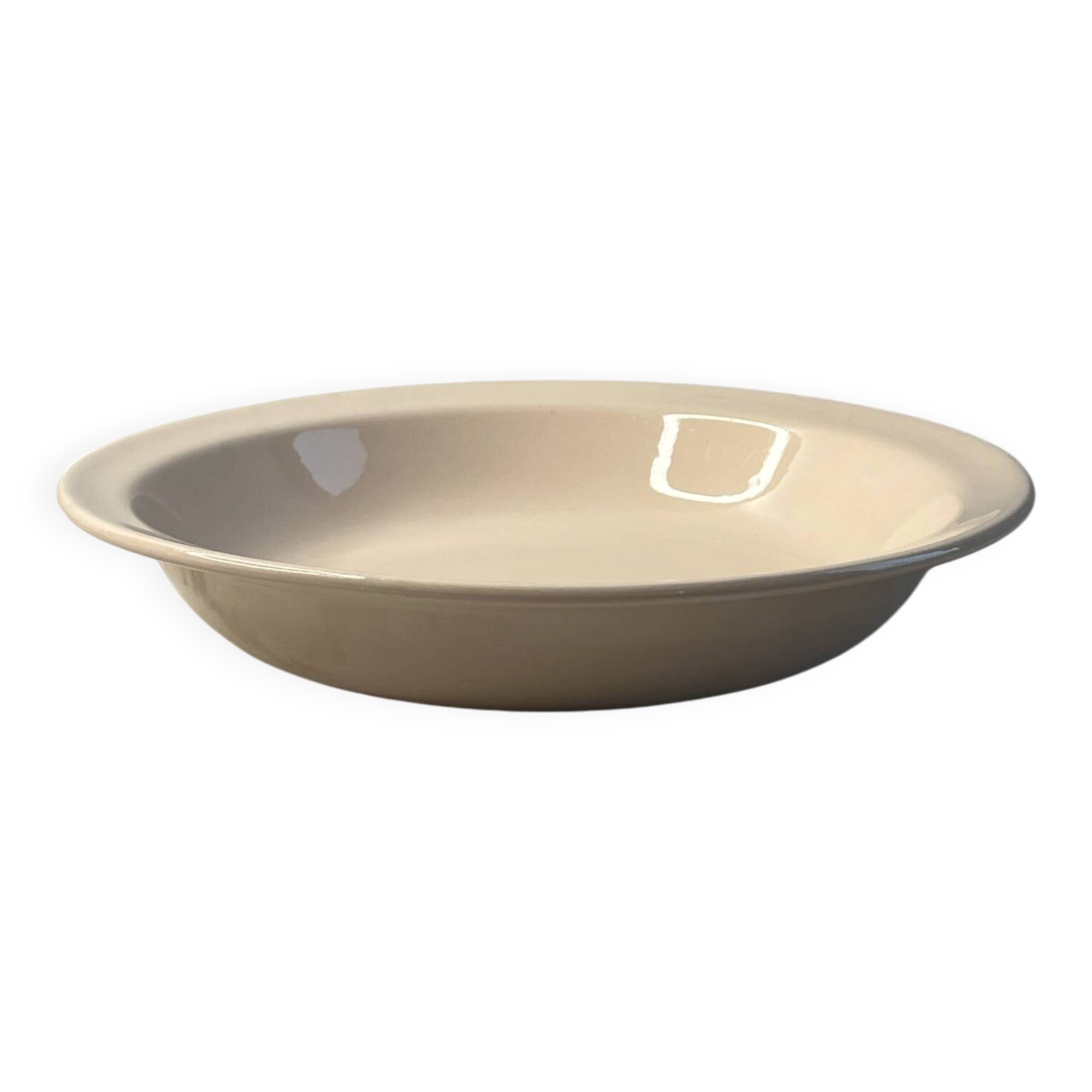 Presentation dish in Digoin earthenware, pink colour, 26cm.