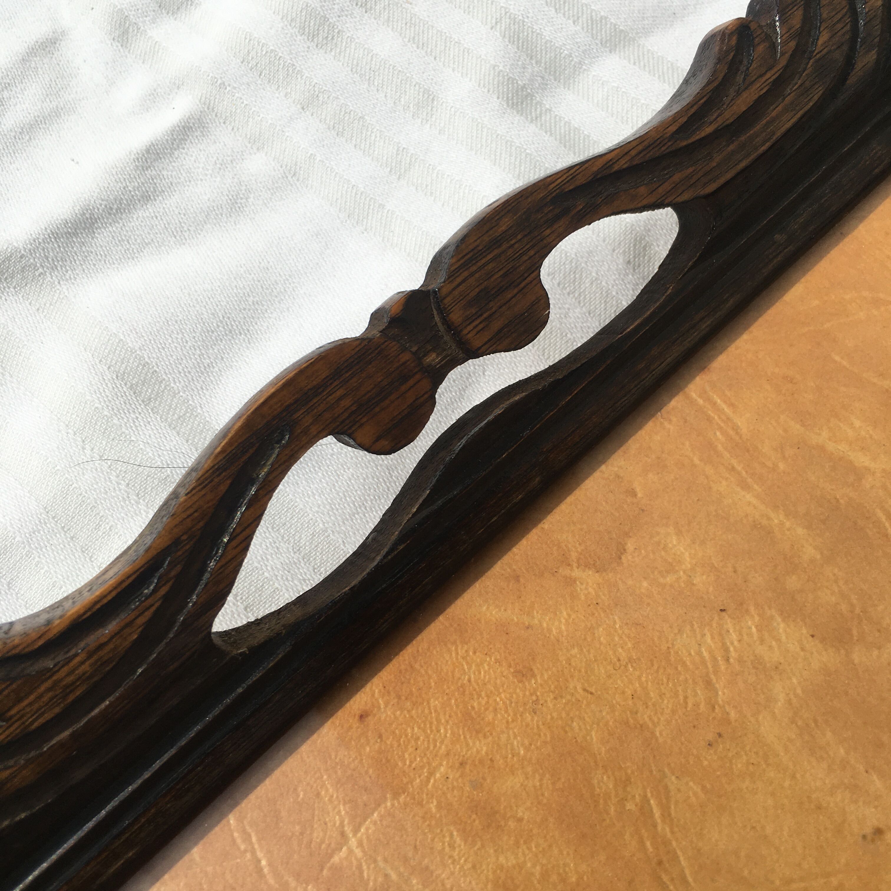 Serving tray with floral watercolor signed