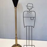 Lampadaire en laiton et aluminium verni noir, Italie