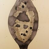 Signed watercolour and ink painting Vase Wabi Sabi Essaouira