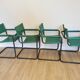 Fauteuils Vintage Mart Stam Style S34 : Cuir Turquoise, Tige Tubulaire Noire