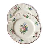 Set of two dessert plates Lunéville décor Reverbère