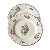 Set of two dessert plates Lunéville décor Reverbère