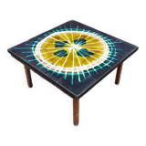 Vallauris style ceramic square coffee table