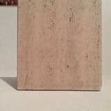 Artedi Italy coffee table in travertine, brass and glass 1970s