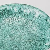 Eva Ruffoni Grand Bol Art Fruitier en Céramique Turquoise, 15 pouces de diamètre, Italie, années 1980